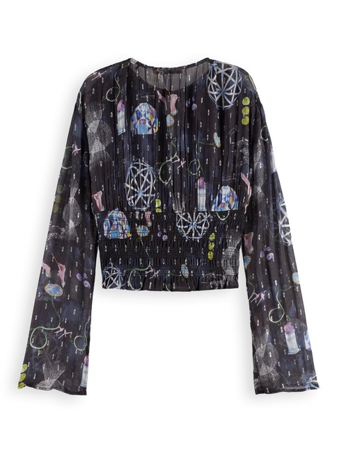 Жіноча чорна блузка SCOTCH & SODA артикул U9B00947T U024 FW2025 Фото ракурс 6 - Жіноча чорна блузка SCOTCH & SODA артикул U9B00947T U024 FW2025