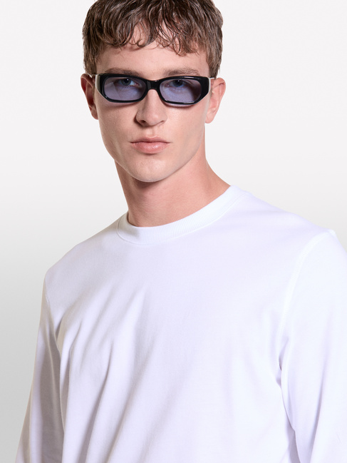 Фото ракурс 3 - Мужской белый реглан Benetton артикул 3B7SS1045 101 24A