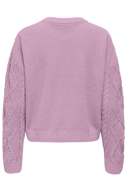 Жіночий рожевий светр Only артикул 15351234 Mauve Mist FW2025 Фото ракурс 4 - Жіночий рожевий светр Only артикул 15351234 Mauve Mist FW2025
