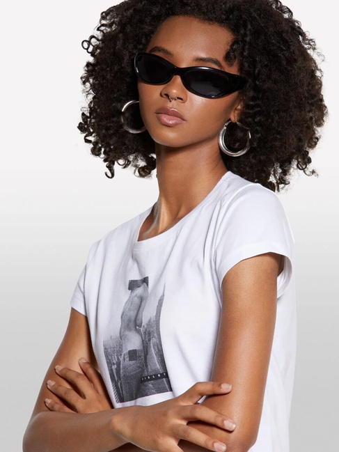 Фото ракурс 4 - Женская белая футболка Sisley артикул 3I1XL107Z 921 25A