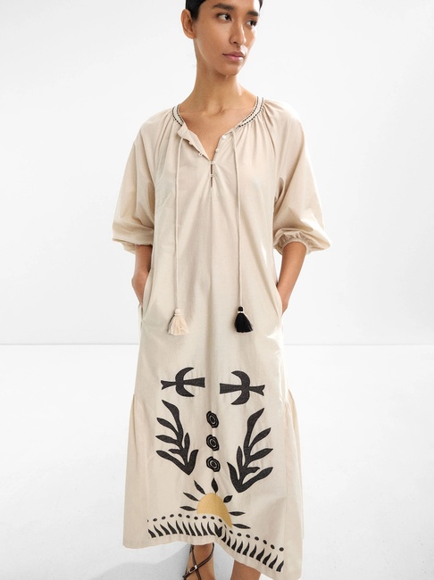 Фото ракурс 5 - Жіноча молочна сукня Parfois артикул 235309 _EC FW2025