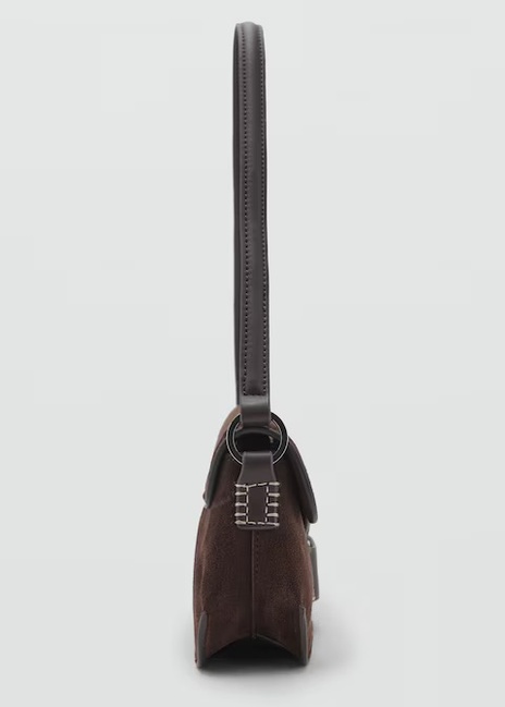 Фото ракурс 3 - Жіноча коричнева сумка Mango артикул 17022928 32 1 season