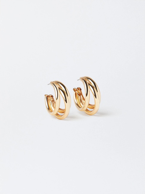 Женские золотые серьги Parfois артикул 174604 _GD FW2025 Фото ракурс 2 - Женские золотые серьги Parfois артикул 174604 _GD FW2025