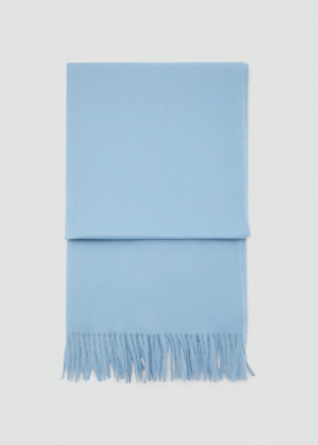 Женский голубой шарф Mango артикул 27051188 50 2 season Фото ракурс 1 - Женский голубой шарф Mango артикул 27051188 50 2 season