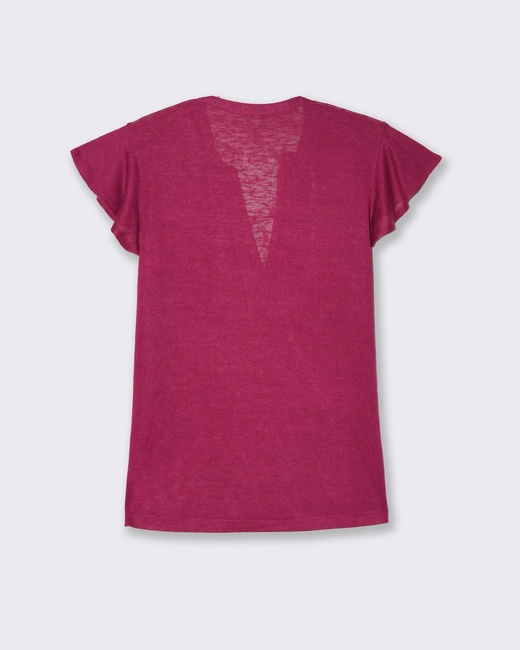 Женская красная футболка Piazza Italia артикул 50038 Indian red SS2025 Фото ракурс 5 - Женская красная футболка Piazza Italia артикул 50038 Indian red SS2025