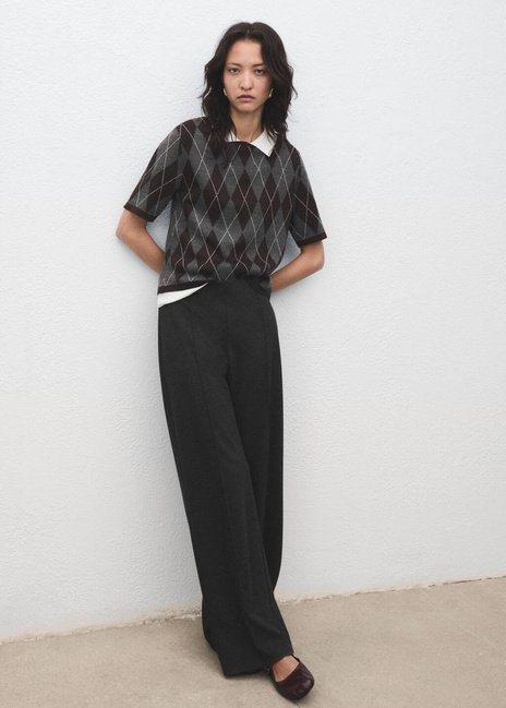 Женские серые брюки Mango артикул 17065816 92 1 season Фото ракурс 4 - Женские серые брюки Mango артикул 17065816 92 1 season