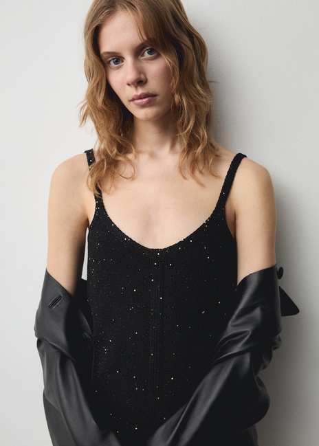 Фото ракурс 3 - Женский черный топ Mango артикул 77089069 99 7 season