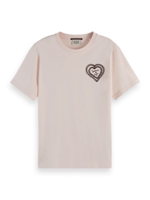 Женская розовая футболка SCOTCH & SODA артикул U9A00888T U634 FW2025 Фото ракурс 5 - Женская розовая футболка SCOTCH & SODA артикул U9A00888T U634 FW2025