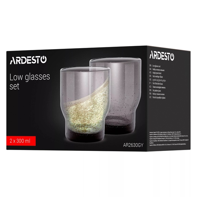 Фото ракурс 4 - Зелений набір склянок низьких Ardesto артикул AR2630GY No color FW2025