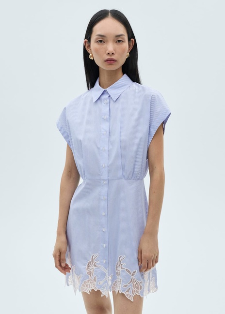 Женское голубое платье Mango артикул 87090582 52 8 season Фото ракурс 1 - Женское голубое платье Mango артикул 87090582 52 8 season