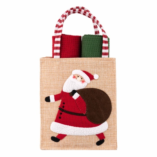 Фото ракурс 1 - Зелено-красный подарочный набор полотенец Ardesto артикул ART3863HSB No color FW2025