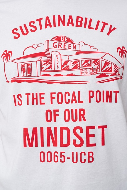 Мужская белая футболка Benetton артикул 3I1XU10A4 904 25P Фото ракурс 4 - Мужская белая футболка Benetton артикул 3I1XU10A4 904 25P