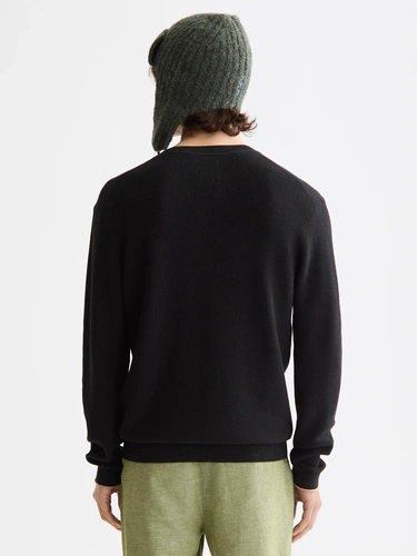 Фото ракурс 2 - Чоловічий чорний светр SCOTCH & SODA артикул 181773 021 FW2025