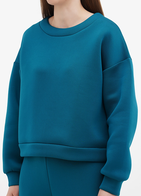 Фото ракурс 3 - Женский зелёный свитшот EQUILIBRI  артикул SVT N Sweat Green FW2024