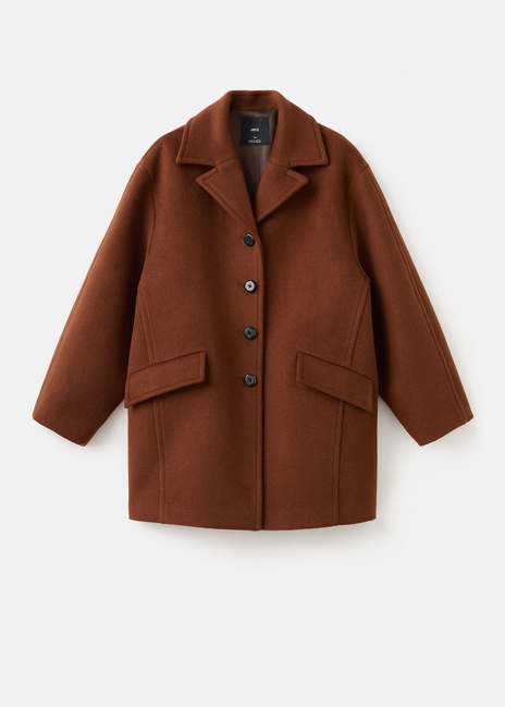 Женское бежевое пальто Mango артикул 27061259 09 2 season Фото ракурс 3 - Женское бежевое пальто Mango артикул 27061259 09 2 season