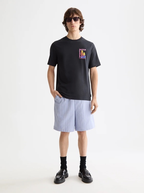 Чоловіча чорна футболка SCOTCH & SODA артикул 182381 021 FW2025 Фото ракурс 3 - Чоловіча чорна футболка SCOTCH & SODA артикул 182381 021 FW2025