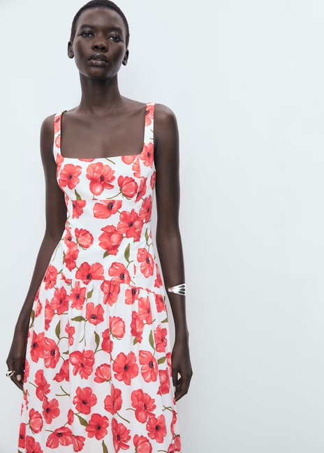 Фото ракурс 4 - Женское молочное платье Mango артикул 17032538 02 1 season