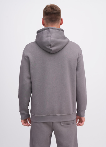 Фото ракурс 2 - Чоловіче сірe худі EQUILIBRI артикул M291 002 100 Grey FW2025