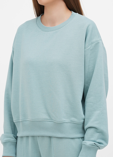 Фото ракурс 3 - Женский голубой свитшот EQUILIBRI артикул OD 3 Sweatshirt mint SS2024