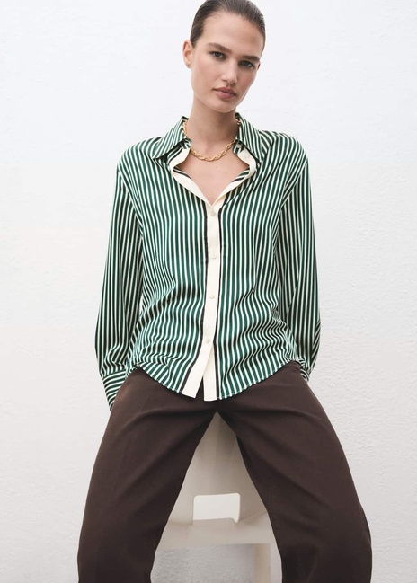 Фото ракурс 5 - Жіноча зелена сорочка Mango артикул 17087805 43 1 season