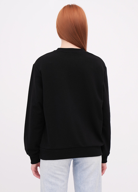 Женский черный свитшот EQUILIBRI артикул W231 041 000 Black FW2025 Фото ракурс 2 - Женский черный свитшот EQUILIBRI артикул W231 041 000 Black FW2025