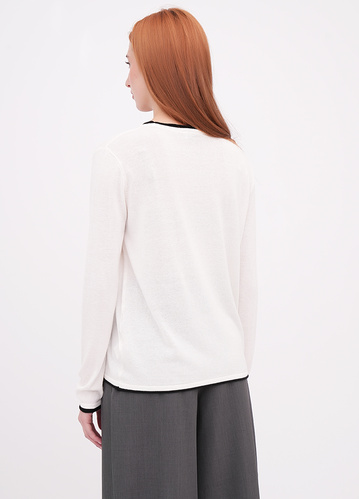 Фото ракурс 2 - Женский белый джемпер EQUILIBRI артикул W345 024 000 White FW2025