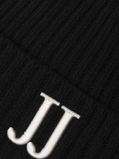 Фото ракурс 3 - Мужская черная шапка Jack & Jones артикул 12279901 Black FW2025