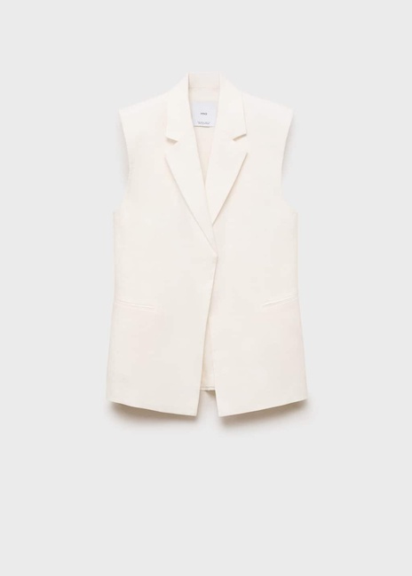 Жіночий молочний жилет Mango артикул 87088639 02 8 season Фото ракурс 3 - Жіночий молочний жилет Mango артикул 87088639 02 8 season