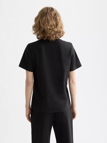 Фото ракурс 2 - Женская черная футболка SCOTCH & SODA артикул U9A00838T U001 FW2025