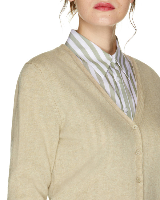 Жіночий бежевий кардиган Benetton артикул 1002D5485 562 25A Фото ракурс 5 - Жіночий бежевий кардиган Benetton артикул 1002D5485 562 25A