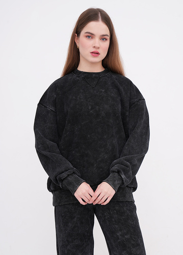 Фото ракурс 1 - Жіночий сірий світшот EQUILIBRI артикул W291 022 102 FUME FW2025