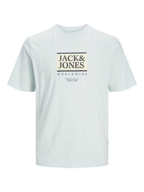 Фото ракурс 1 - Мужская голубая футболка Jack & Jones артикул 12252681 Skylight SS2024