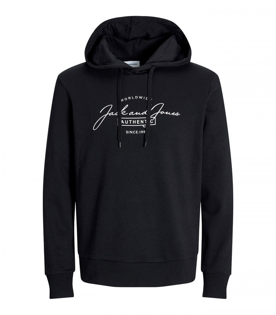 Фото ракурс 4 - Чоловіче чорнe худі Jack & Jones  артикул 12256838 Black FW2024