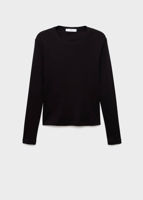 Фото ракурс 3 - Жіночий чорний лонгслів Mango артикул 17055814 99 1 season