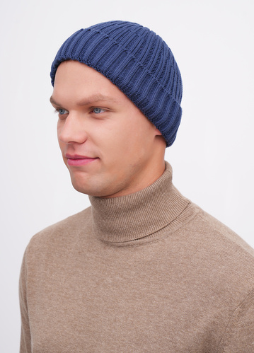 Фото ракурс 1 - Унісекс синя шапка EQUILIBRI артикул U881 001 000 NAVY BLUE FW2025