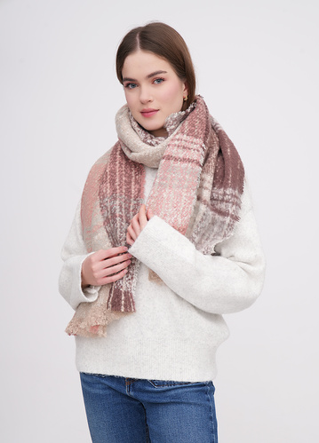 Фото ракурс 1 - Жіночий коричневий шарф EQUILIBRI артикул W882 007 000 Brown FW2025