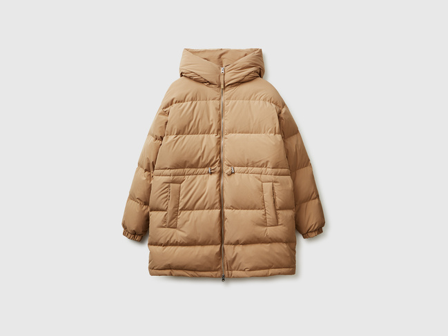 Фото ракурс 5 - Жіноча коричнева куртка Benetton артикул 22T6DN087 193 25A