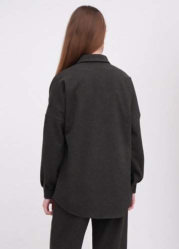 Фото ракурс 2 - Жіноча сіра сорочка EQUILIBRI артикул W491 038 102 Grey FW2025