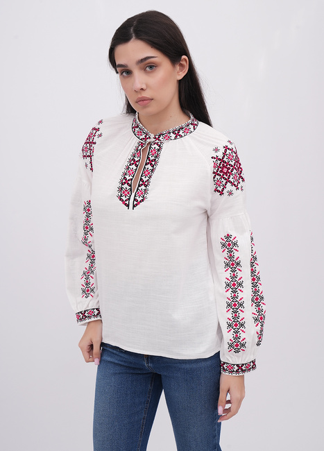 Фото ракурс 1 - Жіноча біла блузка EQUILIBRI артикул W421 030 000 White FW2025