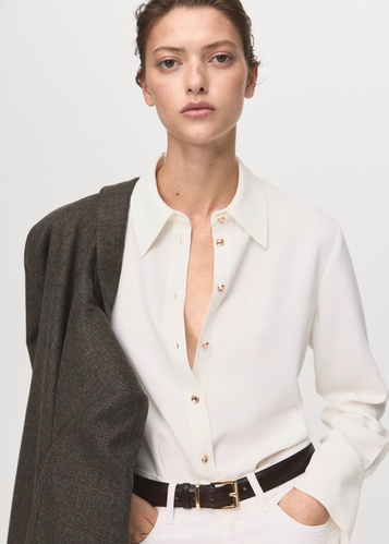 Фото ракурс 1 - Жіноча молочна сорочка Mango артикул 17065804 02 1 season