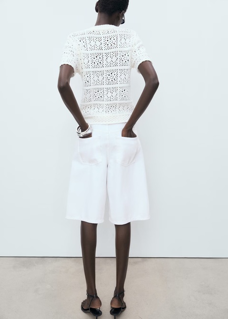 Фото ракурс 2 - Женский белый кардиган Mango артикул 17032904 01 1 season