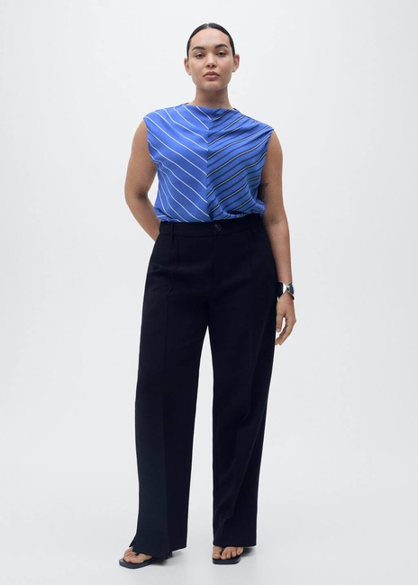 Женская синяя блузка Mango артикул 87027195 52 8 season Фото ракурс 6 - Женская синяя блузка Mango артикул 87027195 52 8 season