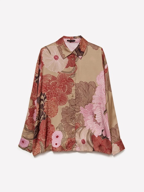 Женская розовая рубашка Sisley артикул 5IBNLQ07F 65T 25A Фото ракурс 1 - Женская розовая рубашка Sisley артикул 5IBNLQ07F 65T 25A