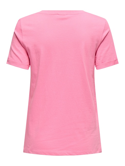 Женская розовая футболка Only артикул 15318845 Sachet Pink FW2025 Фото ракурс 4 - Женская розовая футболка Only артикул 15318845 Sachet Pink FW2025