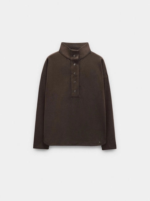 Женский коричневый свитшот Parfois артикул 239493 _BN FW2025 Фото ракурс 4 - Женский коричневый свитшот Parfois артикул 239493 _BN FW2025