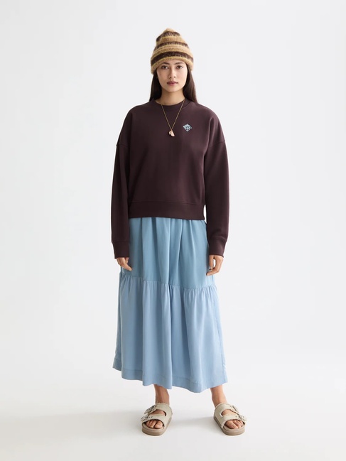 Жіночий коричневий світшот SCOTCH & SODA артикул U9E00799T U290 FW2025 Фото ракурс 3 - Жіночий коричневий світшот SCOTCH & SODA артикул U9E00799T U290 FW2025