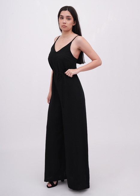 Фото ракурс 1 - Жіночий чорний комбiнезон EQUILIBRI артикул W453 002 000 Black SS2025