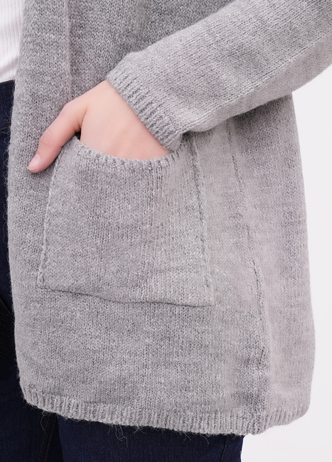 Фото ракурс 4 - Женский серый кардиган EQUILIBRI артикул W343 010 000 Grey FW2025