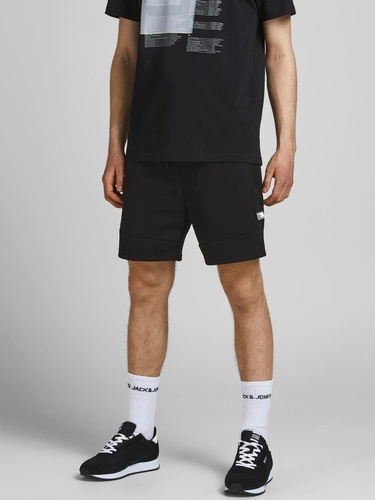 Фото ракурс 1 - Мужские чёрные шорты Jack & Jones артикул 12186750 Black SS2024