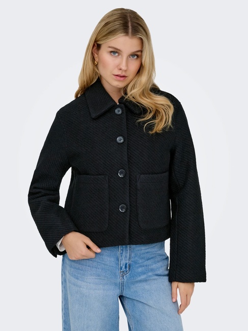 Женская черная куртка Only артикул 15353905 Black FW2025 Фото ракурс 6 - Женская черная куртка Only артикул 15353905 Black FW2025